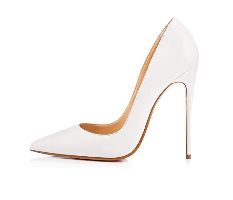 Pointed Toe Matte High Heels with 12cm Stiletto