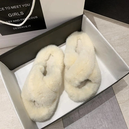 Plush Fox Indoor Slippers for Women