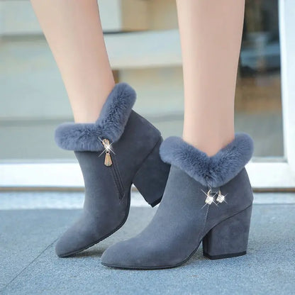 Fashionable Women's Chunky Heel Martin Boots