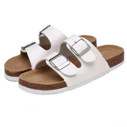 Buckle Flat Cork Sandals