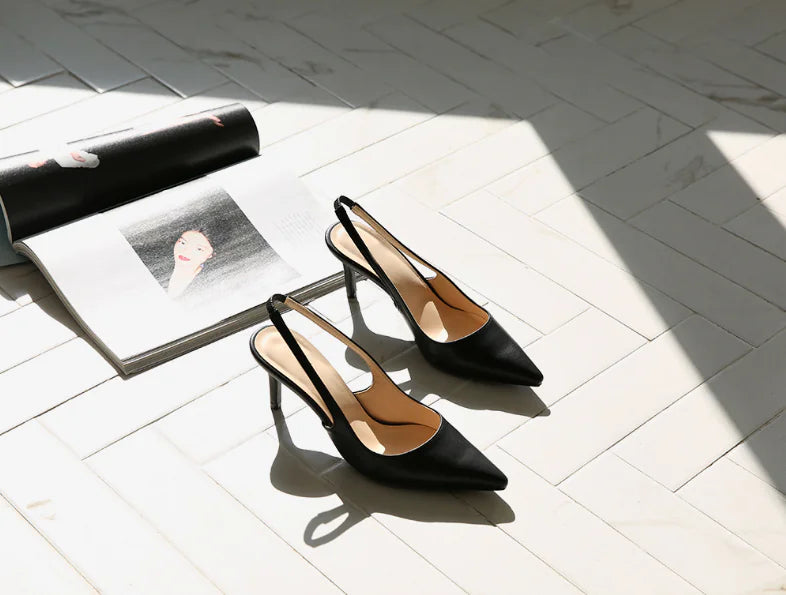 Stiletto Heels with Pointed Toe and Hollow Design