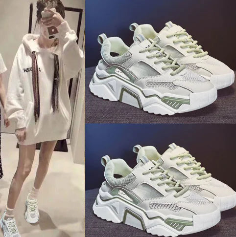 Dad Shoes, Sporty White Sneakers, Chunky White Sneakers