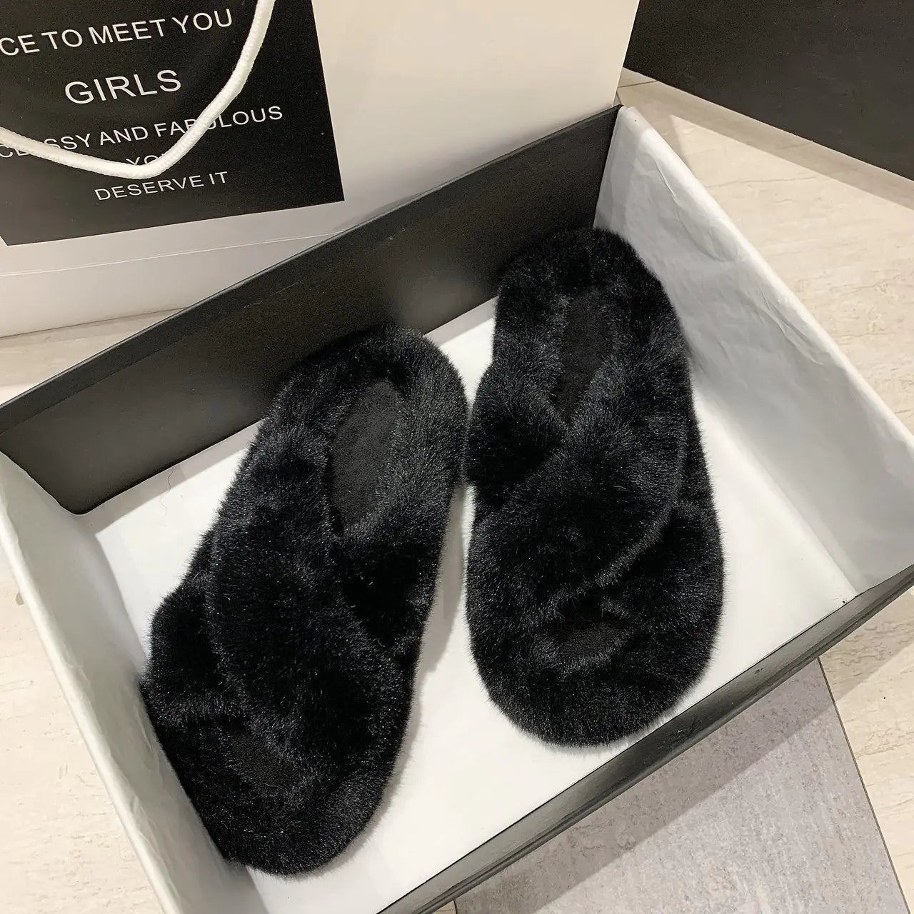 Plush Fox Indoor Slippers for Women