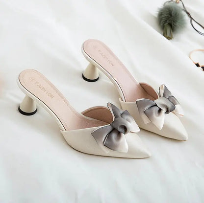 Pointed-Toe Bowknot High Heel Sandals for Women