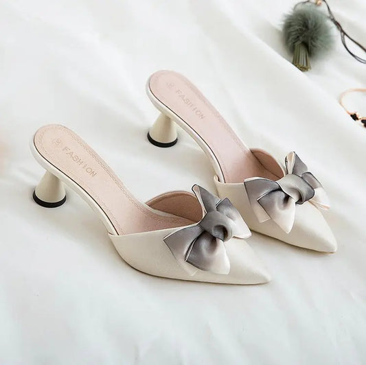 Pointed-Toe Bowknot High Heel Sandals for Women