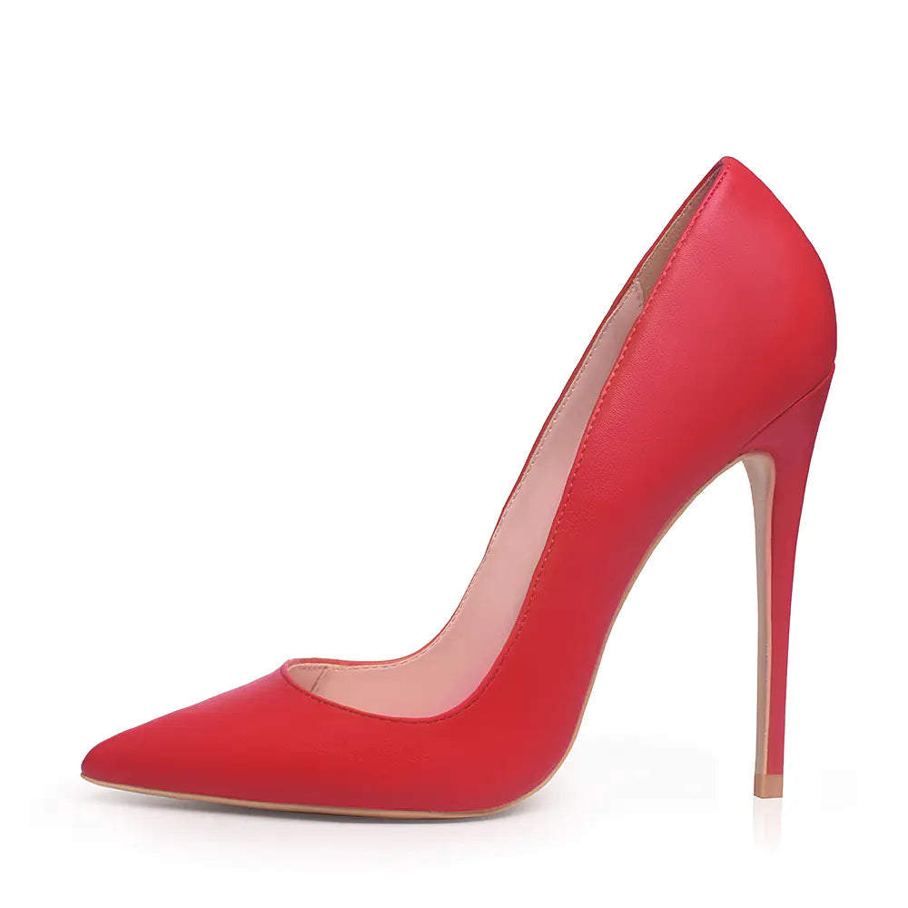 Pointed Toe Matte High Heels with 12cm Stiletto