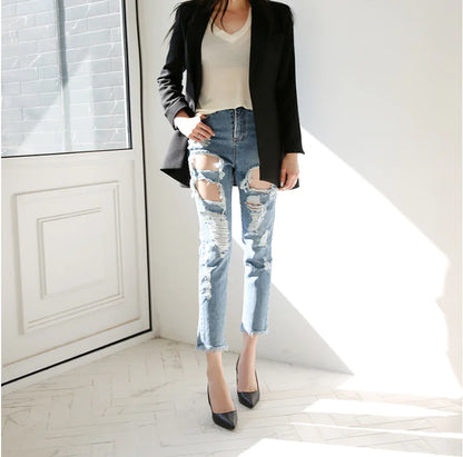 Stiletto Heels with Pointed Toe and Hollow Design