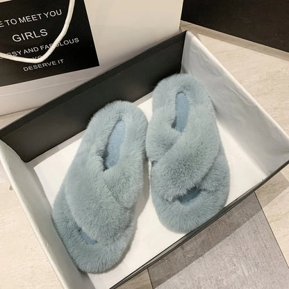Plush Fox Indoor Slippers for Women