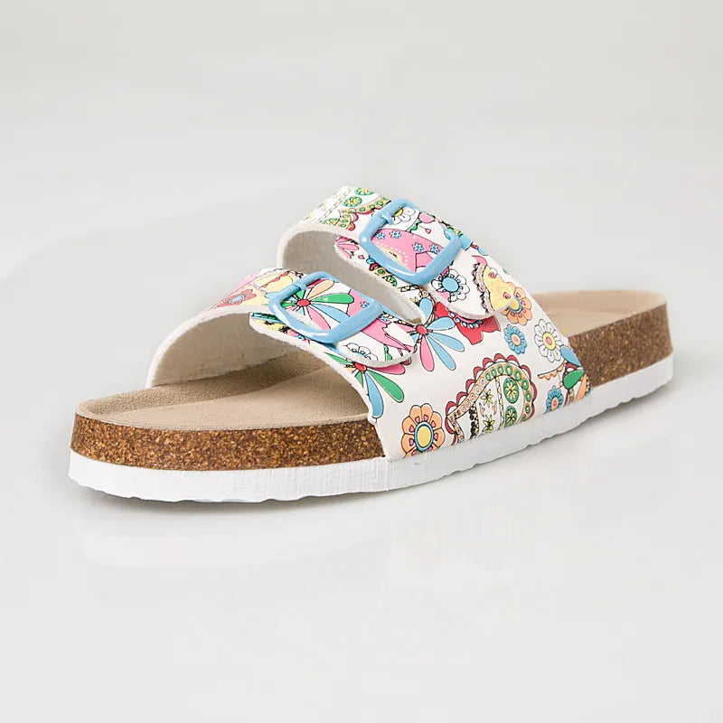 Buckle Flat Cork Sandals