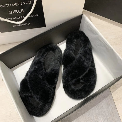 Plush Fox Indoor Slippers for Women