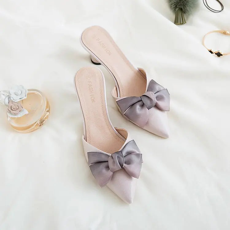 Pointed-Toe Bowknot High Heel Sandals for Women