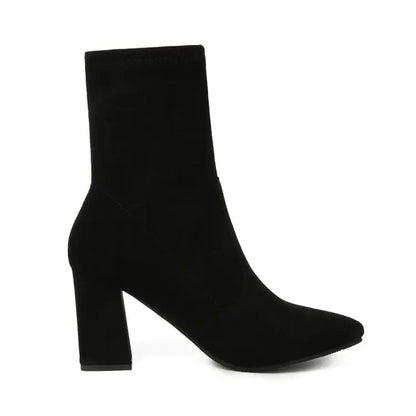 Women's Chunky Heel Ankle Boots - Martin Style