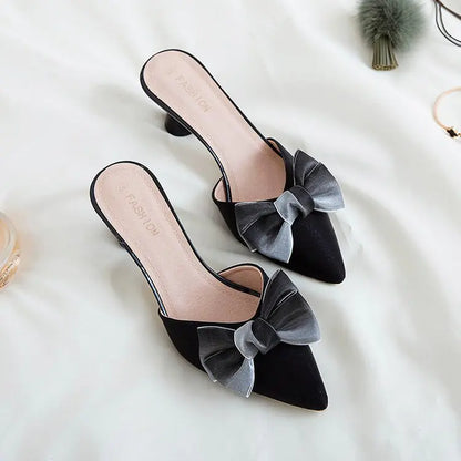 Pointed-Toe Bowknot High Heel Sandals for Women