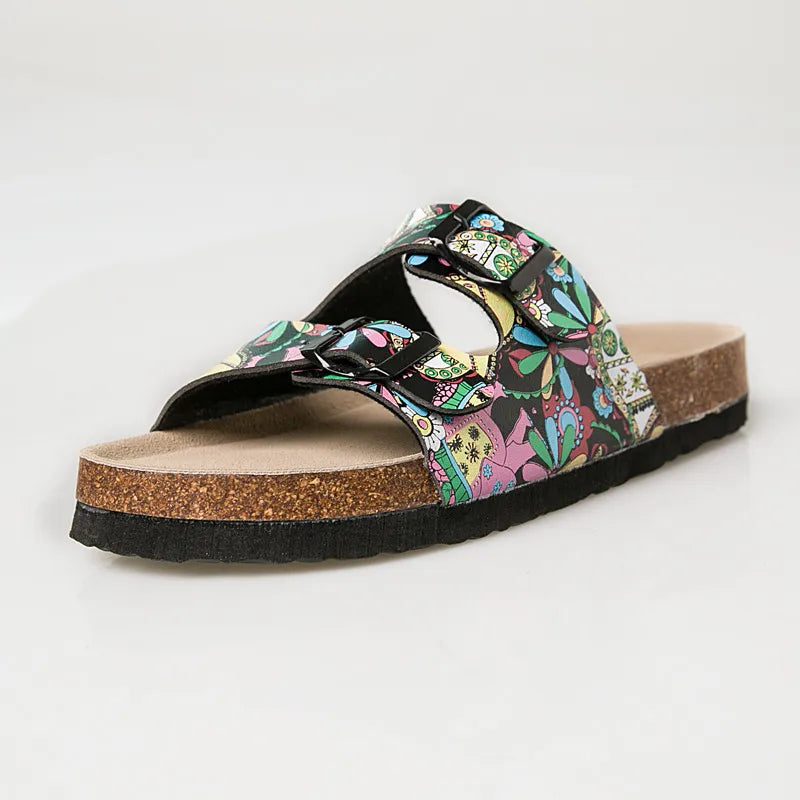 Buckle Flat Cork Sandals