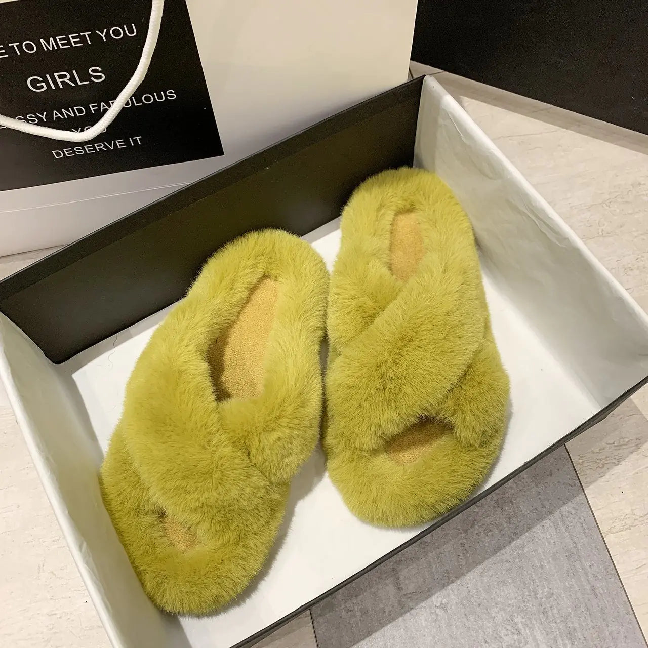 Plush Fox Indoor Slippers for Women