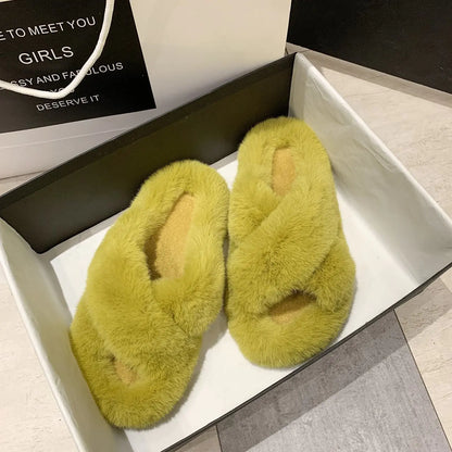 Plush Fox Indoor Slippers for Women
